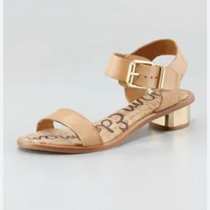 Sam Edelman Trina Gold Metallic Block Sandals 9.5M